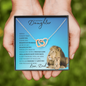 Daughter From Dad (Blue Lion Card) - Interlocking Hearts Necklace