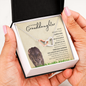 Granddaughter from Grandmother (Lioness Card) - Interlocking Hearts Necklace