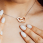 Daughter (Purple Card) - Interlocking Hearts Necklace