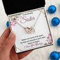 To My Amazing Sister (Burgundy Card) - Interlocking Hearts Necklace