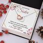 To My Amazing Sister (Burgundy Card) - Interlocking Hearts Necklace
