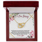 I'm Sorry - (Burgundy Card) -Interlocking Hearts Necklace