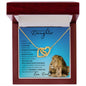 Precious Daughter from Dad (Blue Lion Card) Interlocking Heart Necklace