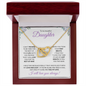 Daughter (Purple Card) - Interlocking Hearts Necklace