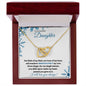 Adopted / Nonbiological Daughter (Blue Snowflake Christmas) - Interlocking Heart Necklace