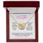 Daughter (Floral Ring Card) - Interlocking Hearts Necklace