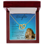 Daughter From Dad (Blue Lion Card) - Interlocking Hearts Necklace