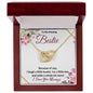 To My Amazing Bestie / Best Friend (Burgundy) - Interlocking Hearts Necklace