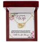 Beautiful Wife - Love & Light (Burgundy) - Interlocking Hearts Necklace