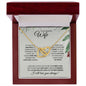 Wife - (Christmas Spruce Card) -Interlocking Hearts Necklace