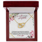 To my Beautiful Lover (Burgundy Card) - Interlocking Hearts Necklace