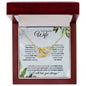 Wife (Christmas Holly Card) - Interlocking Hearts Necklace