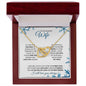 Wife (Snowflake Christmas Card) - Interlocking Hearts Necklace