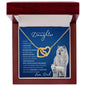 Badass Daughter From Dad (Artic Wolf) - Interlocking Hearts Necklace
