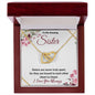 To My Amazing Sister (Burgundy Card) - Interlocking Hearts Necklace