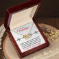 To My Beautiful Valentine / for Wife, Fiancé, Future Wife, Soulmate (Skips a Beat) -Interlocking Hearts Necklace