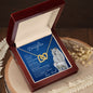 Badass Daughter From Dad (Artic Wolf) - Interlocking Hearts Necklace