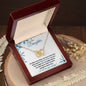 Adopted / Nonbiological Daughter (Blue Snowflake Christmas) - Interlocking Heart Necklace