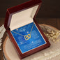 Wife (Christmas Blue Snowflake Card) - Interlocking Hearts Necklace
