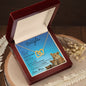 Daughter from Mom (New Lioness Card) - Interlocking Hearts Necklace