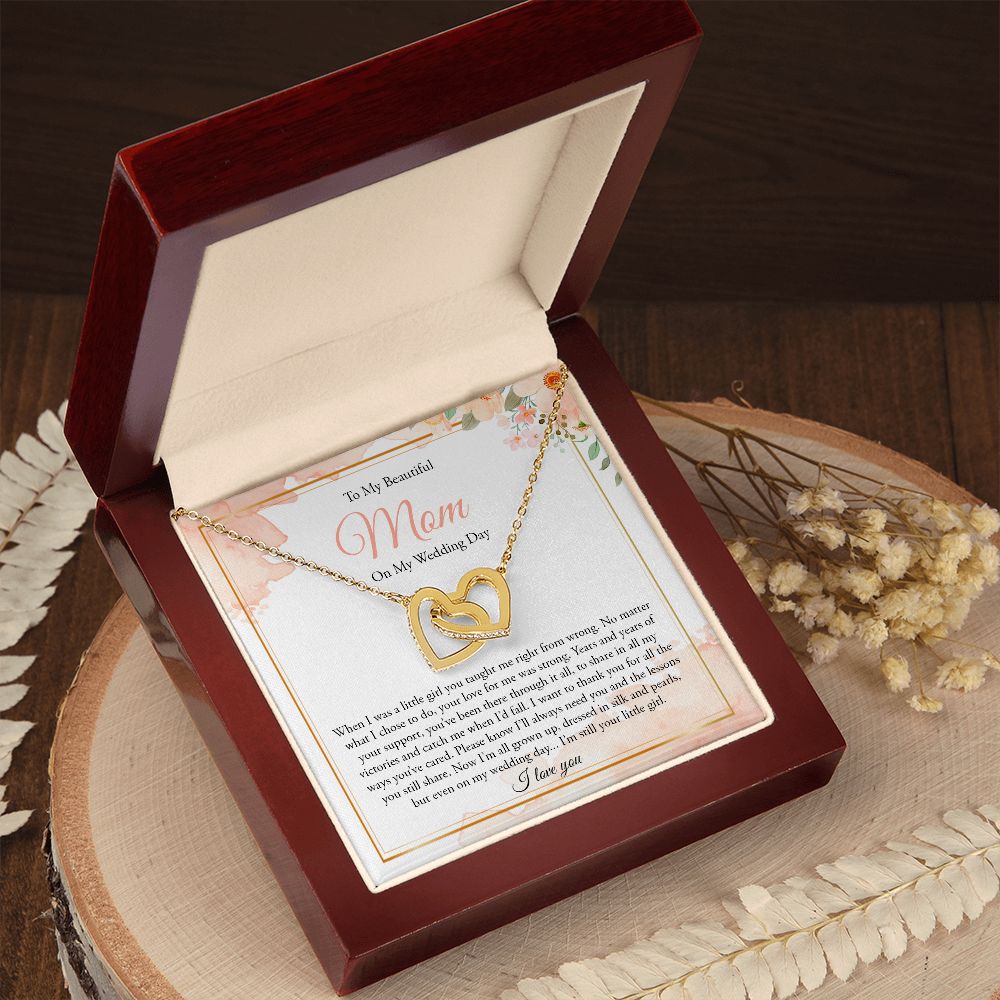 To Mom on My Wedding Day -Interlocking Hearts Necklace