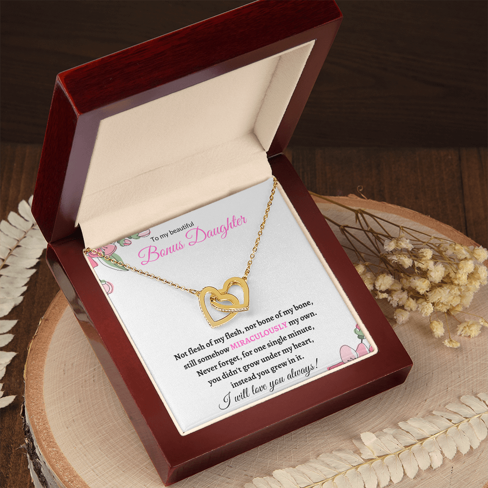 Bonus Daughter (Pink Card) - Interlocking Hearts Necklace