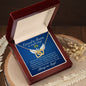 Carried to Heaven On Angels Wings (In memory / Sympathy / Infant loss) - Interlocking Heart Necklace