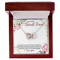 To My Secret Lover (Burgundy Card) - Interlocking Hearts Necklace