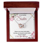 To My Amazing Sister (Burgundy Card) - Interlocking Hearts Necklace