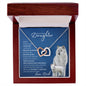 Badass Daughter From Dad (Artic Wolf) - Interlocking Hearts Necklace