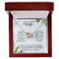 Wife (Christmas Holly Card) - Interlocking Hearts Necklace