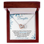 Adopted / Nonbiological Daughter (Blue Snowflake Christmas) - Interlocking Heart Necklace
