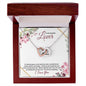 To my Beautiful Lover (Burgundy Card) - Interlocking Hearts Necklace