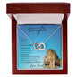 Precious Daughter from Dad (Blue Lion Card) Interlocking Heart Necklace