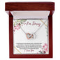 I'm Sorry - (Burgundy Card) -Interlocking Hearts Necklace