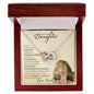 Precious Daughter from Dad (Beige Lion Card) - Interlocking Hearts Necklace