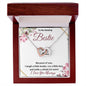 To My Amazing Bestie / Best Friend (Burgundy) - Interlocking Hearts Necklace