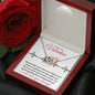 To My Beautiful Valentine / for Wife, Fiancé, Future Wife, Soulmate (Skips a Beat) -Interlocking Hearts Necklace