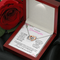 Granddaughter (Pink Card) - Interlocking Hearts Necklace