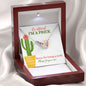 Sorry for being a Jerk (Prickly Cactus Card) - Interlocking Hearts Necklace