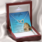 Daughter From Dad (Blue Lion Card) - Interlocking Hearts Necklace