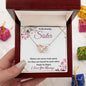 To My Amazing Sister (Burgundy Card) - Interlocking Hearts Necklace
