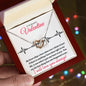 To My Beautiful Valentine / for Wife, Fiancé, Future Wife, Soulmate (Skips a Beat) -Interlocking Hearts Necklace
