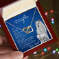 Badass Daughter From Dad (Artic Wolf) - Interlocking Hearts Necklace