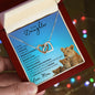 Daughter from Mom (New Lioness Card) - Interlocking Hearts Necklace