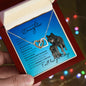 To My Beautiful Daughter - Open closing (Wolf Theme)- Interlocking Hearts Necklace
