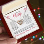 To My Beautiful Wife (Valentine Hearts) - Interlocking Hearts Necklace