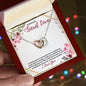 To My Secret Lover (Burgundy Card) - Interlocking Hearts Necklace