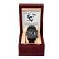 To my Man / Husband / Boyfriend / Lover / Soulmate / Fiancé (Great Catch / Fish / Valentine) - Black Chronograph Watch