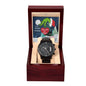 Grandson Stole my Heart (Christmas Grinch) - Black Chronograph Watch